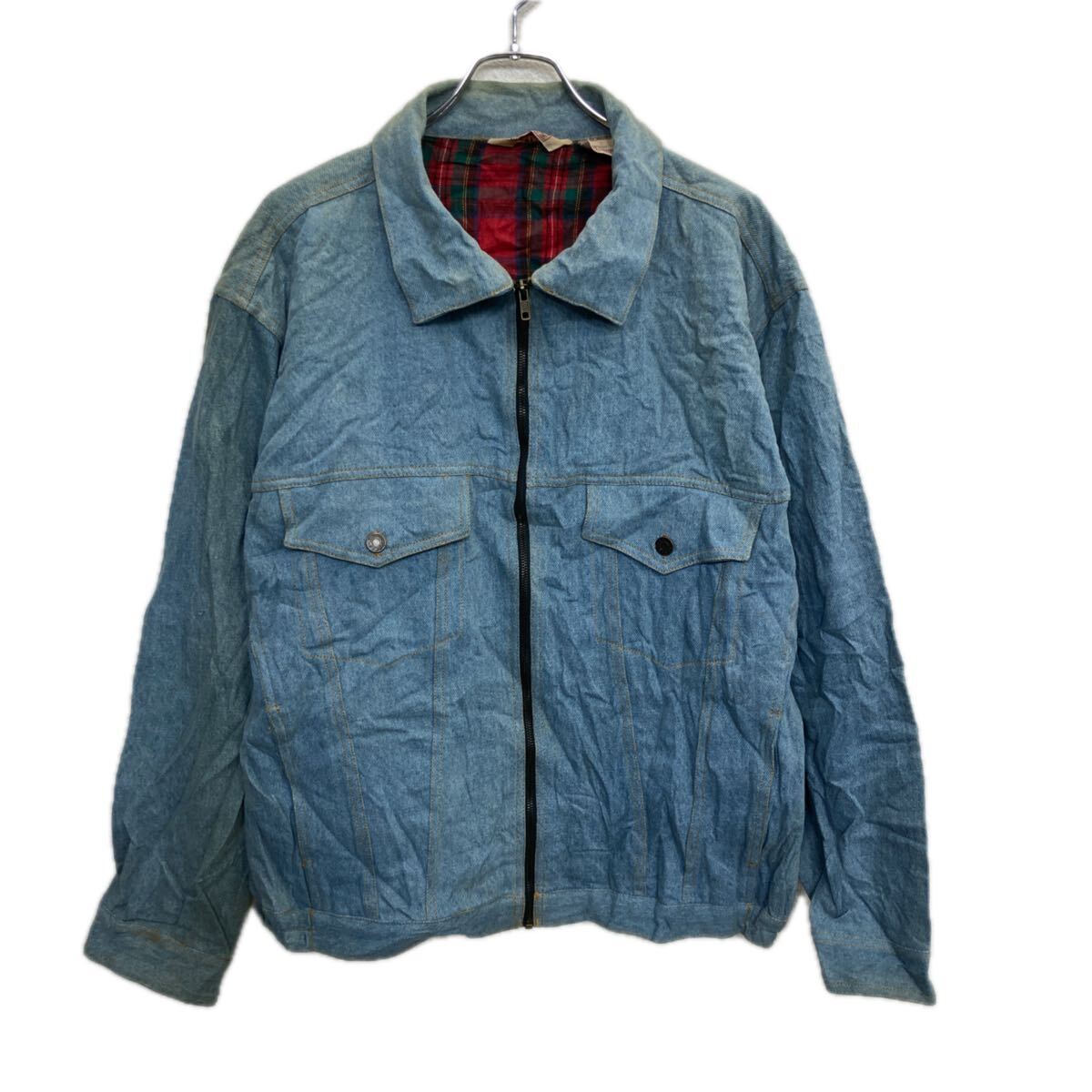 ジップアップカバーオール　DUKE HABAND ワークデニムジャケット 楽天市場】【中古】【古着】 DUKE HABAND デニムジャケット XXL ブルー