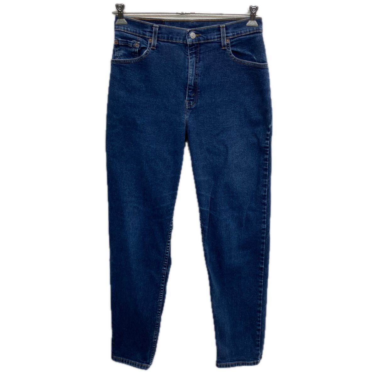 【中古】【古着】 00s Levi's 550 デニムパンツ 12 レディース ブルー リーバイス ジップアップ 01年製 紙タグ アメカジ ジーンズ 2601-355