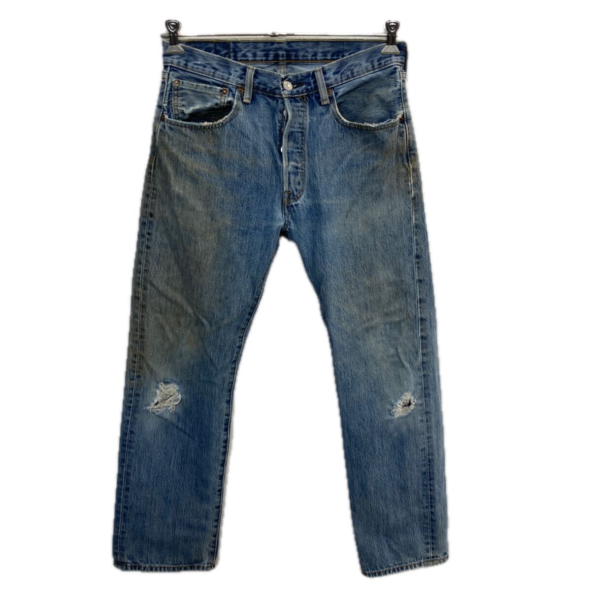 【中古】【古着】 Levi's 501 デニムパンツ M～ ライトブルー リーバイス ボタンフライ アメカジ ジーンズ デニム コットン 2601-367