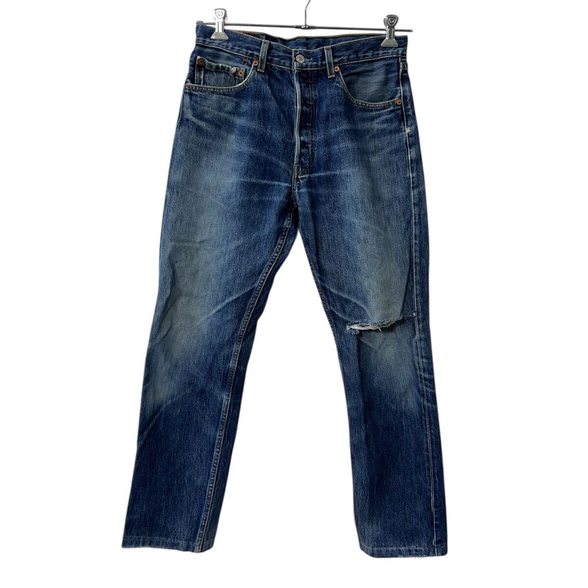 【中古】【古着】 Levi's 501 デニムパンツ W32 ブルー リーバイス ボタンフライ アメカジ ジーンズ デニム コットン 2602-102