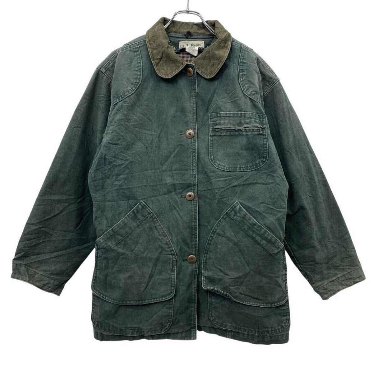 【中古】【古着】 90s USA製 L.L.Bean 遊猟上衣 M 緑であること エルエルビーン PRIMALOFT ラインドライヴ付き添い人 間鴨 アウター 秋冬物 a801-6246