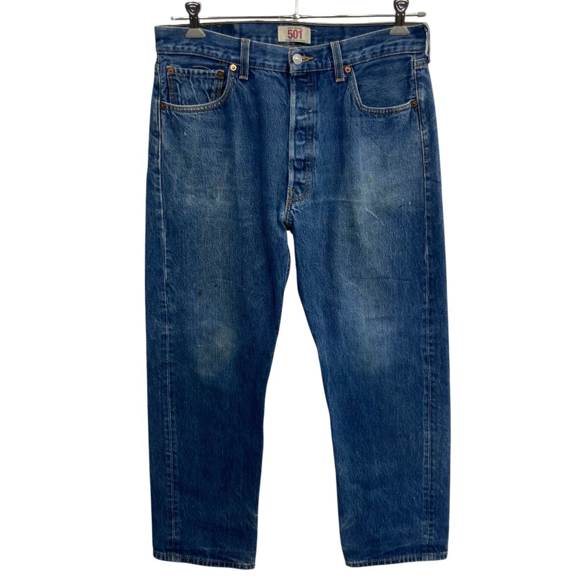 【中古】【古着】 Levi's501 デニムパンツ W35 インディゴブルー リーバイス ボタンフライ STRAIGHT LEG アメカジ デニム ジーンズ 2603-431