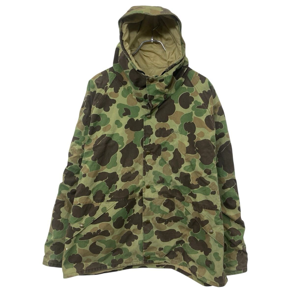 【中古】【古着】 80s USA製 Cabela's GORE&minus;TEX マウンテンパーカー XL マルチカラー カモ柄 ダブルジップ ゴアテックス アウター 春秋物 a803-6506｜古着屋DEN