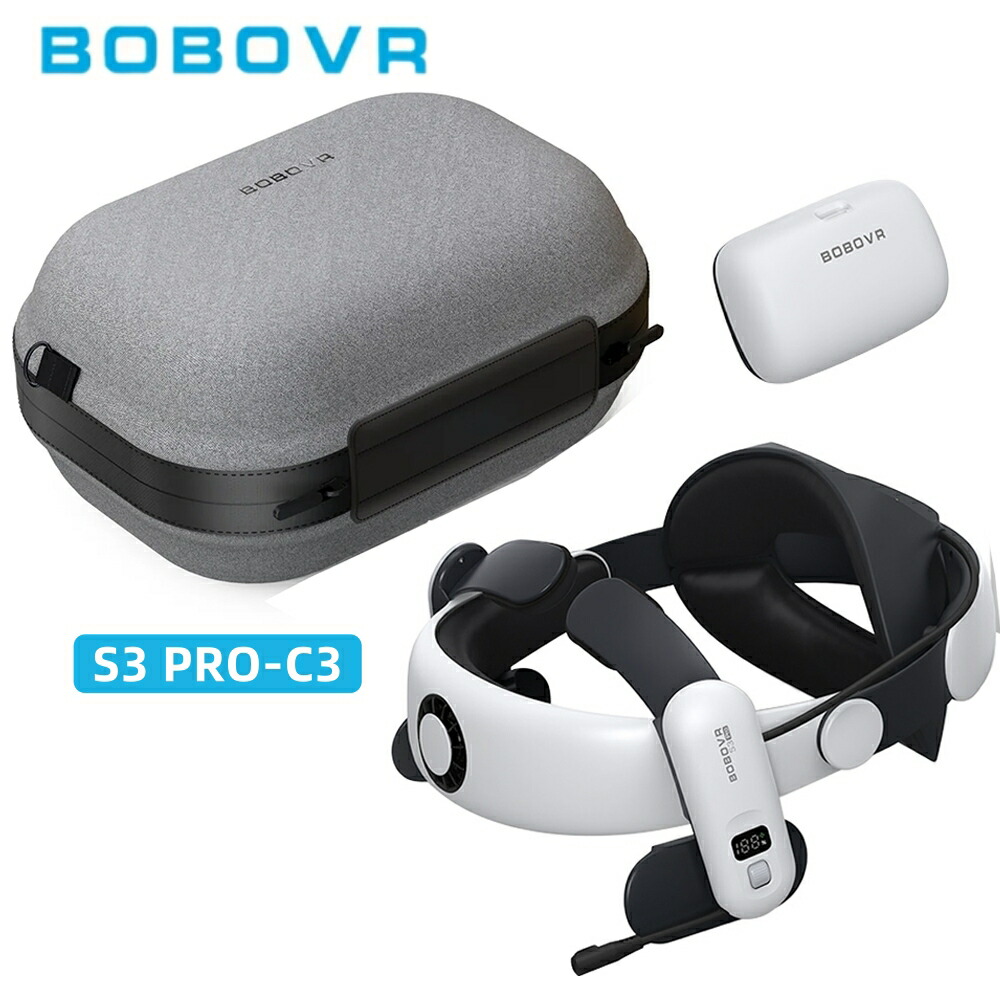 【堅苦しさ使用許可】BOBOVR S3 Pro ヘッドストラップ \u0026 C3 納める容れもの書き割り Meta Quest 3/3S 相応う  メタ クエスト3 / メタ クエスト 3S 用  VR力くらべくぐり抜けるを高める - VR付属物 - VR ゴーグル 相応う   ※VR本体備品なし