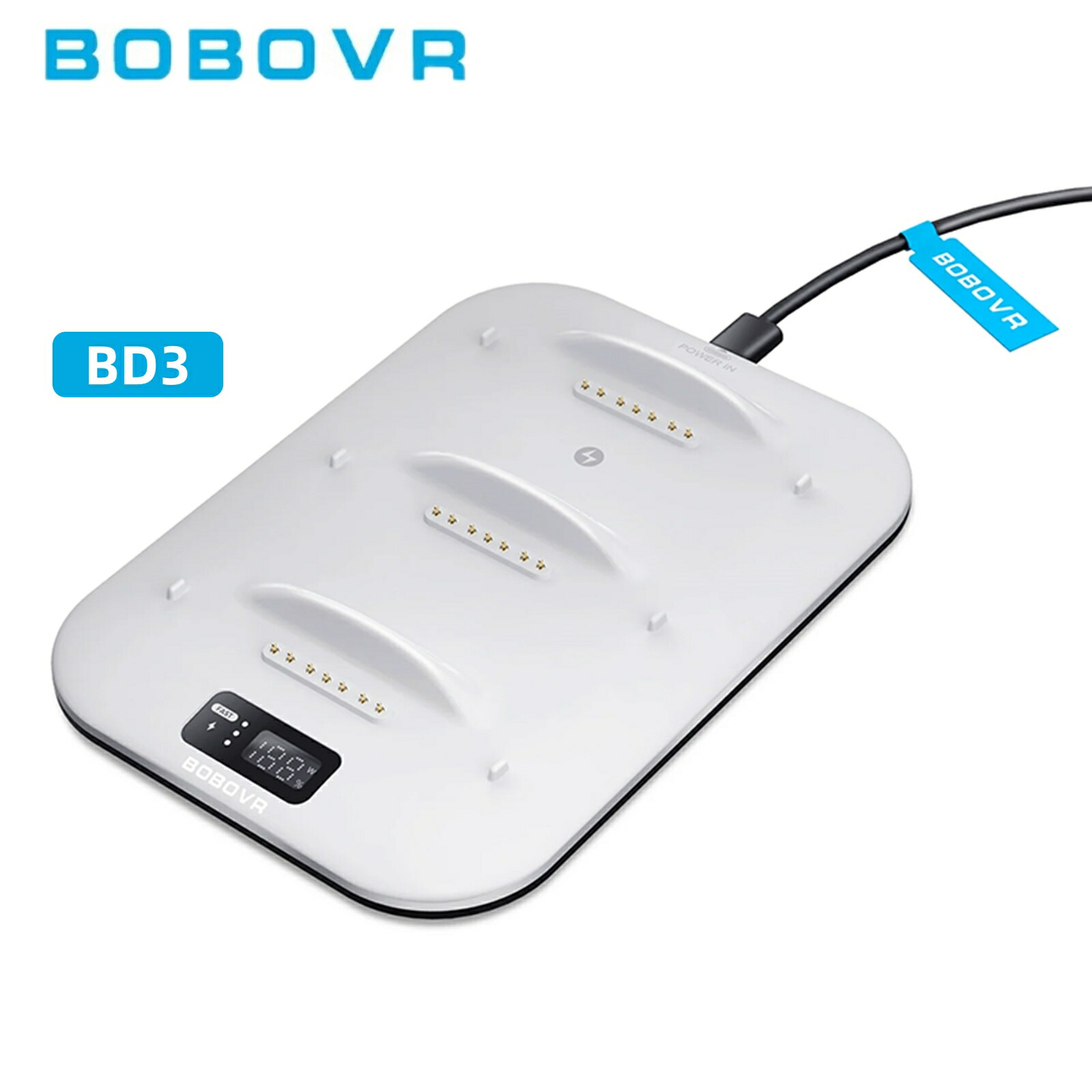 【公式ライセンス】BOBOVR BD3 急速充電ドック デジタルディスプレイ搭載 B100バッテリー対応 30W高速充電可能 BOBOVR S3 PRO互換品 VRアクセサリー - VR ゴーグル 対応 ※VR本体機器なし