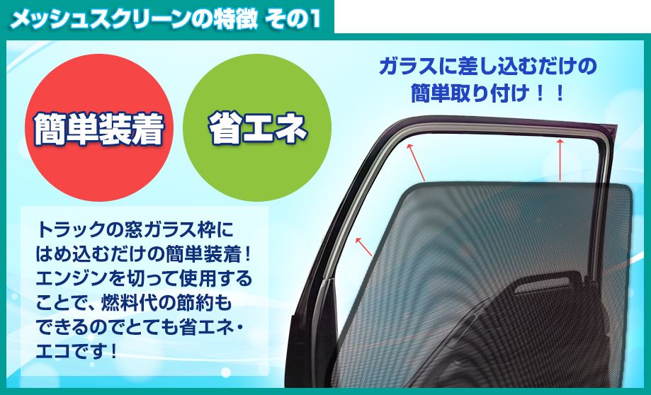 ハイゼットトラック 網戸 S200C ウインドーネット メッシュスクリーン (H11 ネット 8) P 簡単装着」「定形外郵便送料無料」  左右2枚セット 防虫 P 日除け 虫よけ 遮光 ダイハツ「シェード P S201C S210C 車用網戸 虫除け 1-H26 S211C P 日よけ  車用品