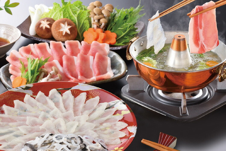 関とら本店 海と丘の豚しゃぶ食べ比べ