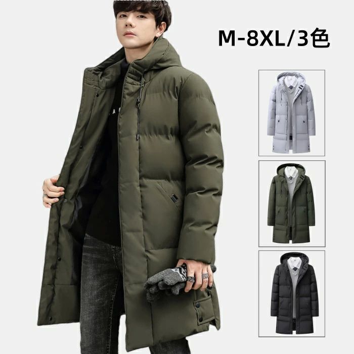 中綿コート 厚手 ミドル丈 コート メンズ フード付き カジュアルコート 大きいサイズ 秋冬服 アウトドア 防寒 暖かい アウター
