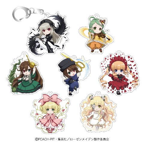新品　レア★ローゼンメイデントロイメント★ファスナーアクセサリー セット 7種 ローゼンメイデン」真紅や水銀燈ら7ドールのヘアアクセサリーが