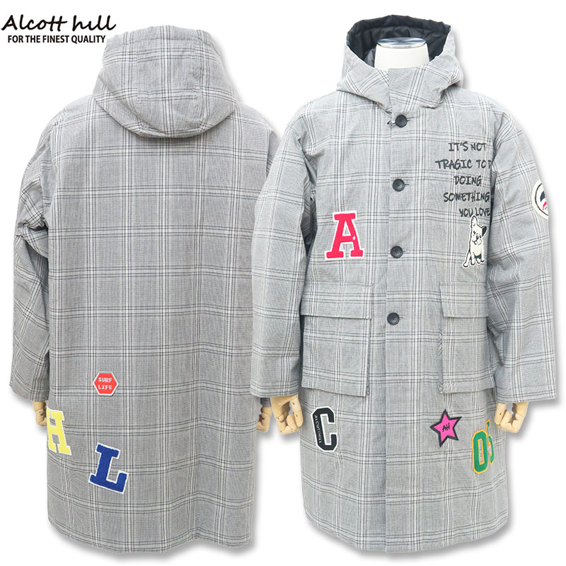 アルコット ヒル ブル ワッペン ベンチコート 48 L サイズ グレー 03 Alcott hill 45-4901-10-03-48 ジャケット アウター 24AW
