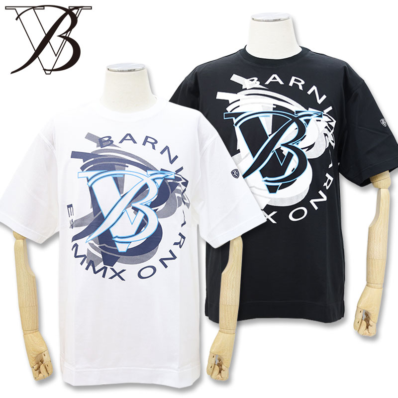 バーニヴァーノ ギザンティ シルケット 天竺 ロゴ プリント Tシャツ Lサイズ ホワイト ブラック BARNI VARNO BSS-OTH5237 春夏 25SS