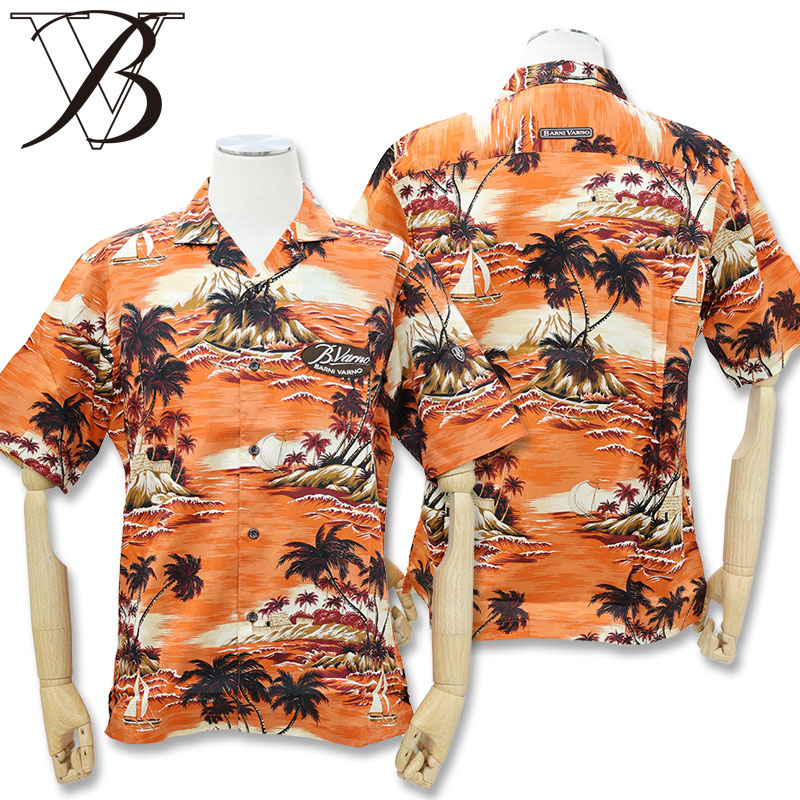 バーニヴァーノ 半袖 アロハシャツ M L サイズ BSS-JSH3706-33 BARNI VARNO 春夏 シャツ 半袖 アロハ