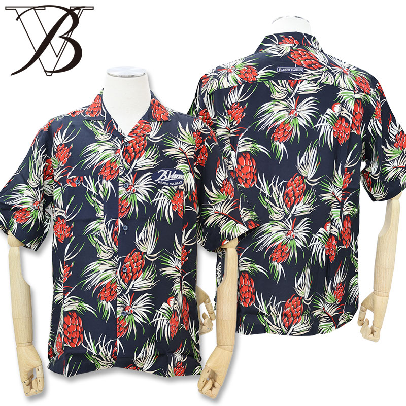 バーニヴァーノ 半袖 アロハシャツ L サイズ BSS-JSH3705-69 BARNI VARNO 春夏 シャツ 半袖 アロハ