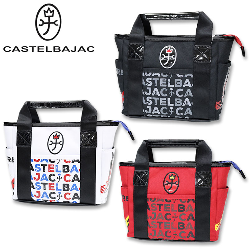 カステルバジャック BEAR柄 エナメル＆ポリエステル ミニ トートバック 7235181303 ホワイト レッド ブラック castelbajac ボストンバッグ ゴルフ 25SS