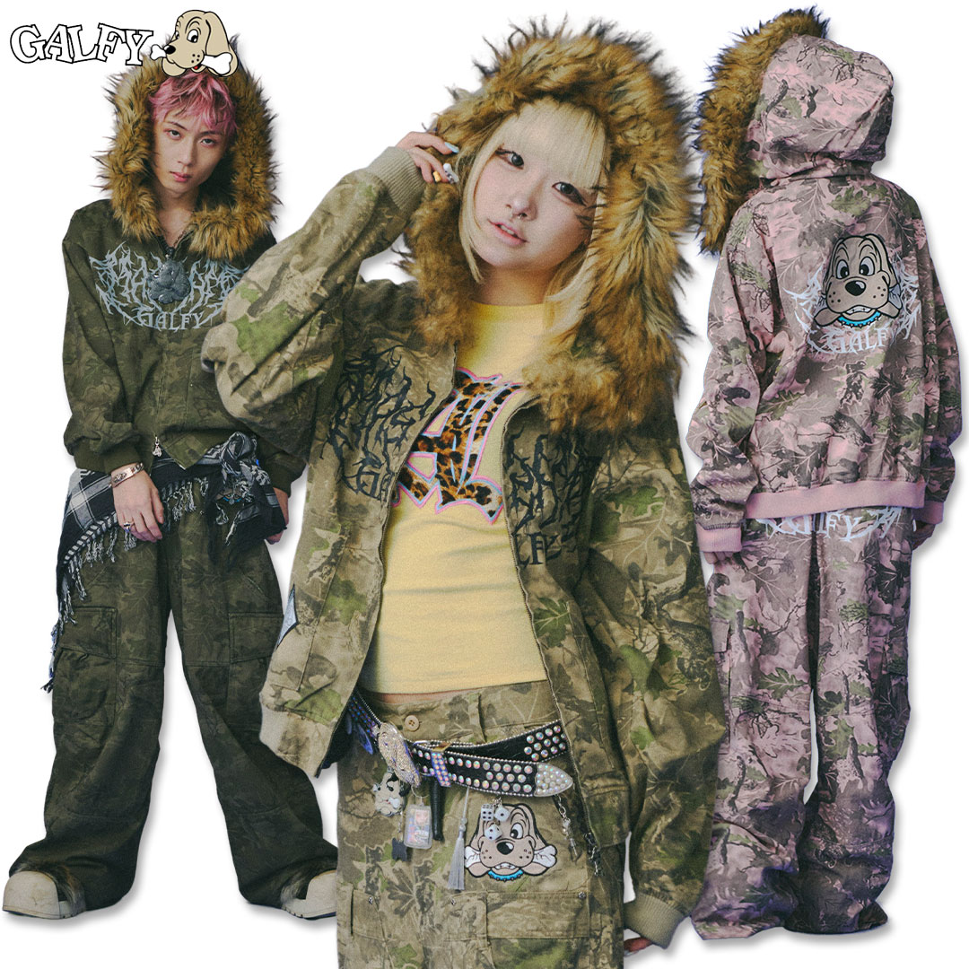 ＼大決算SALE 7/31まで10％OFF／GALFY ガルフィー 森林パーカー 森林パンツ セットアップ 上下セット 森に潜みし猟犬 153019 153020 ヤンキー ギャル TGC 25AW｜わんわん洋品店