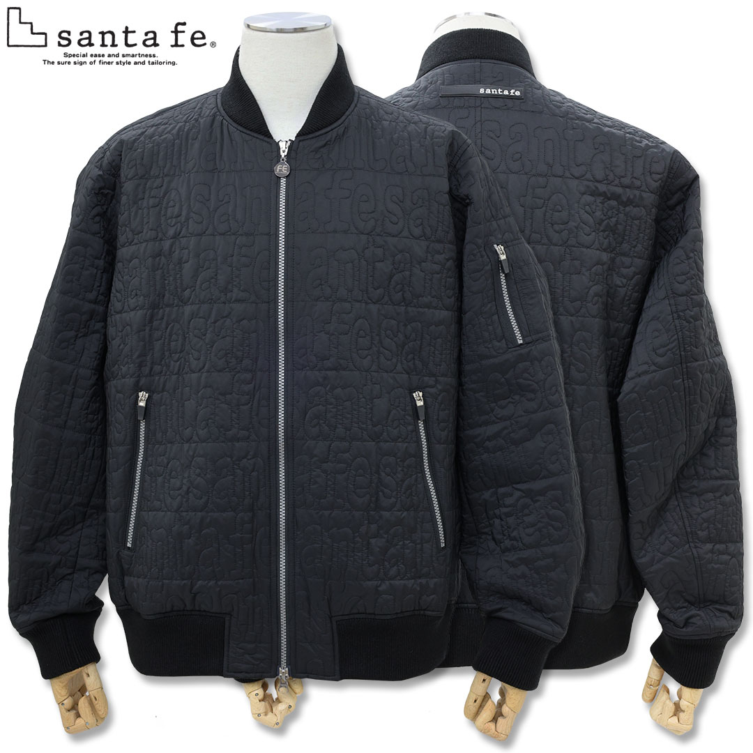 サンタフェ SANTAFE キルト ロゴ MA-1 ブルゾン 48 Lサイズ 50 LLサイズ 254-54804 ブラック アウター ジャケット 秋冬 25AW