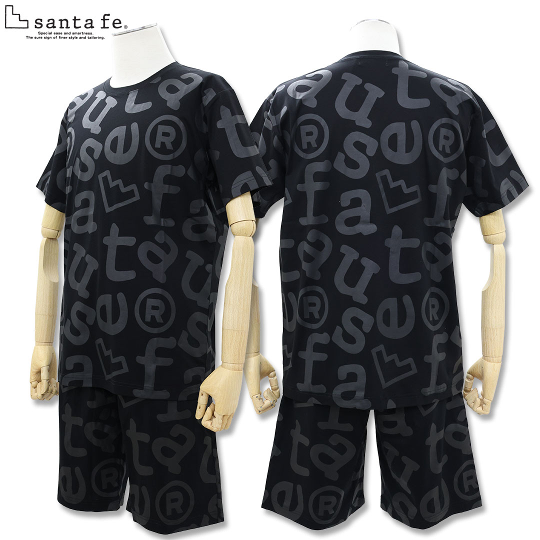 サンタフェ SANTAFE コットン スムース BIG ロゴ 総柄 プリント Tシャツ ＆ ショート パンツ SETUP セットアップ 269-85408 269-85409 上下セット メンズ 26SS｜わんわん洋品店