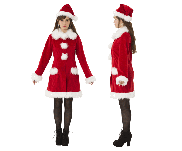 楽天市場 レディ サンタガールコート サンタ クリスマス 仮装 衣装 コスプレ コスチューム サンタクロース パーティ イベント かわいい ワールドショップコレクション