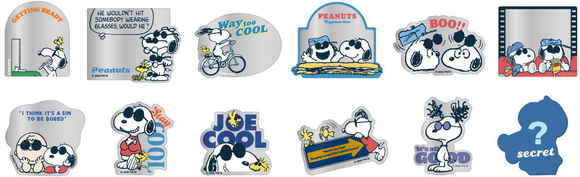 12個仕掛ける】 【仕掛ける】 【仕掛ける商いもの】 おせっかい SNOOPY All day Joe cool続きもの シークレットアクリルミラーシールジョー・クール 南京豆 ウッドストック 文字記号 消印 ステッカー 雑貨 グッズ 可愛らしい 【TE】