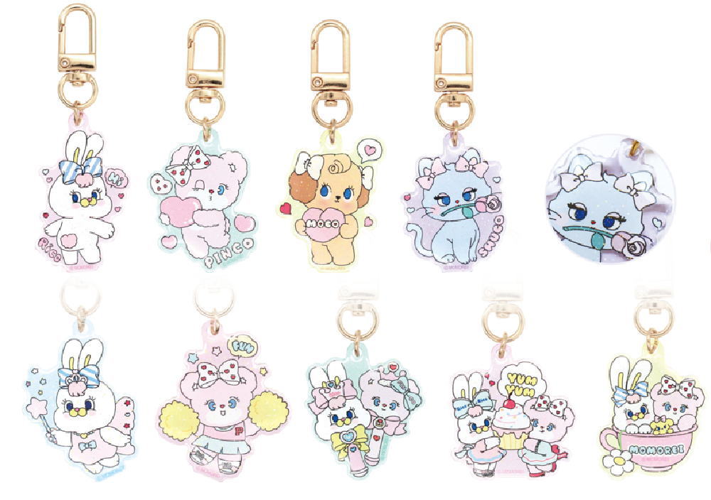 ティセット276349 【全品　送料無料！】　【10個セット】　【セット】　【セット商品】　MOMOREI　シークレットぷっくりアクリルチャーム動物　アニマル　キーホルダー　キーリング　チャーム　雑貨　グッズ　かわいい　【TE】