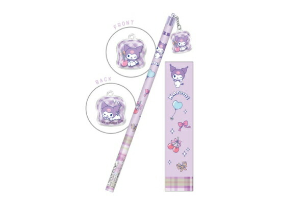 カミ307814 【全品　送料無料！】　【20本セット】　【セット】　【セット商品】　サンリオキャラクターズ　ドロップチャーム鉛筆2B　クロミ　ワンダフルワールド　えんぴつ　ペンシル　筆記用具　文房具　学校　勉強　雑貨　グッズ　かわいい