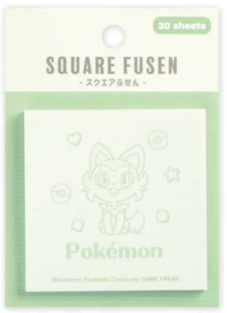 【全品　送料無料！】　10個入り　セット　セット商品　日本製　ポケットモンスター　スクエア付箋ニャオハ　ポケモン　ゲーム　アニメ　映画　ふせん　メモ帳　文房具　学校　勉強　雑貨　グッズ　かわいい