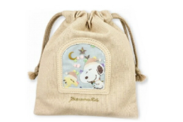 【楽天市場】【全品 送料無料!】 スヌーピー SNOOPY 巾着ベージュ 茶 Sweet Dream ピーナッツ ウッドストック すぬーぴー ...