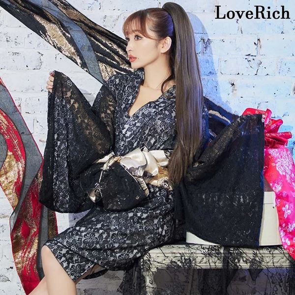 花魁 着物ドレス セクシー ミニ 着物 ドレス 着物ドレス 着物風ドレス キャバドレス ミニドレス コスプレ 衣装 ダンス キャバ パーティー イベント クリスマス インスタ 撮影 アイドル ★艶やか可愛い花魁スタイル！豪華帯付き総レース着物風ミニドレス♪ フリーダム セール
