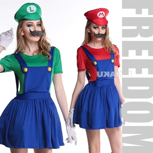 an extreme popularity size constant seller it is super mario of the flare style with a built in cute race pannier mario luigi style costume
