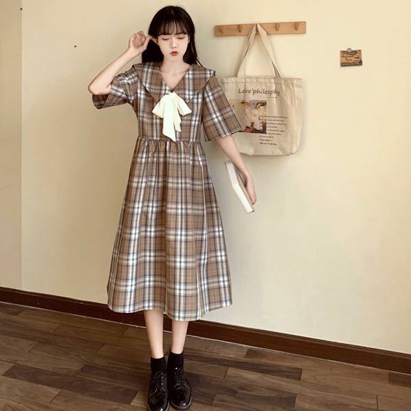 大きいサイズ 学生服 ワンピース ワンピ セーラーワンピース 制服ワンピ 学校制服 Jk制服 コスプレ コスチューム Jk 女子高生 ハロウィン セクシー 女装 可愛いレトロ系 チェック柄学校制服風ワンピース L 2l 3l 4l 5l サイズ フリーダム セール Sale Solga Sowa Pl