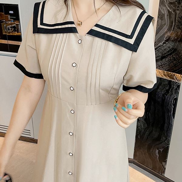 大きいサイズ ワンピース ワンピ セーラーワンピース セーラー襟 制服ワンピ 学生 学校制服 Jk制服 コスプレ コスチューム J女子高生 セクシー 女装 胸元ピンタック学生風セーラー襟ロリータお嬢様ワンピース 2l 3l 4l 5l サイズ フリーダム セール Sale Magazinpegas Cz