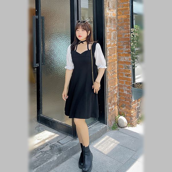 大きいサイズ ゴスロリ ロリータ レトロ ワンピ お嬢様 レトロワンピ ロリータコス コスプレ 制服 パーティー イベント ステージ衣装 コスチューム 衣装 可愛いリボンパフスリーブ異素材切替の暗黒系ロリータワンピース 2l 3l 4l 5l サイズ フリーダム セール Sale