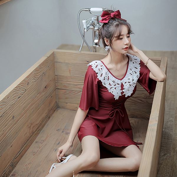 大きいサイズ 水着 水泳 海水浴 ビーチ リゾート プール セットアップ水着 ワンピース水着 海 海岸 大きい水着 体型カバー 販売 大きな草花襟 編み上げデザインのショートパンツ一体型ワンピース水着 L 2l 3l 4l 5l サイズ フリーダム セール Sale Butlerchimneys Com