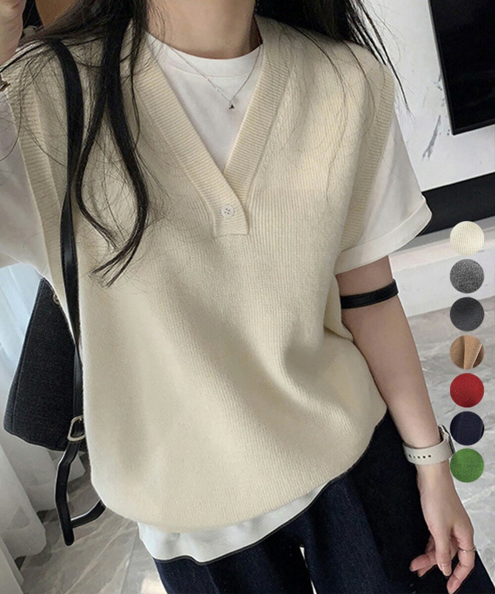 楽天市場】【ニットベスト】きれいめ レディースファッション