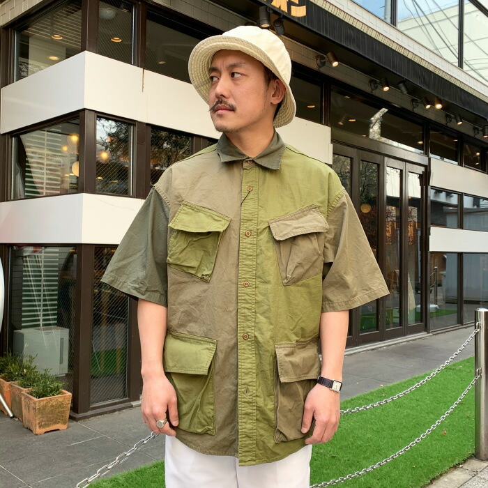 ボタンスルー デッキ シャツ 柄シャツ ナイジェルケーボン ボタンスルー デッキ シャツ 柄シャツ ナイジェルケーボン