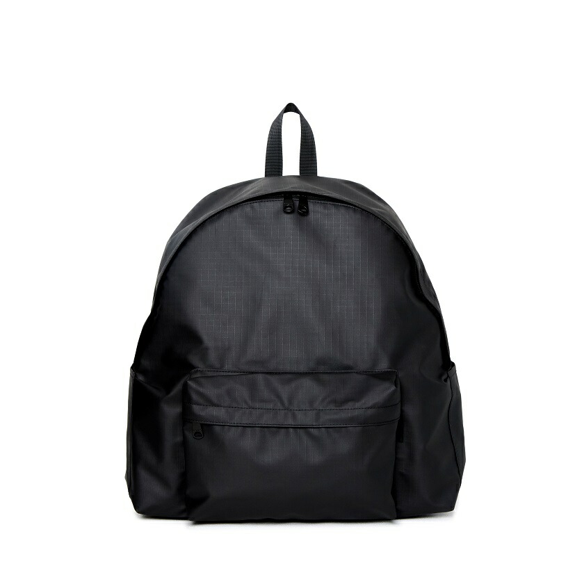 PACKING / MAT RIP BACKPACK - BLACK (荷拵え 引っ敷き下唇 うしろ側風呂敷き包み 撥水 黒いこと 黒)
