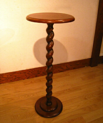 クラシックブラウンサイドテーブル、花台 Amazon｜サイドテーブル 丸 木製 アンティーク おしゃれ 天然木 無垢材