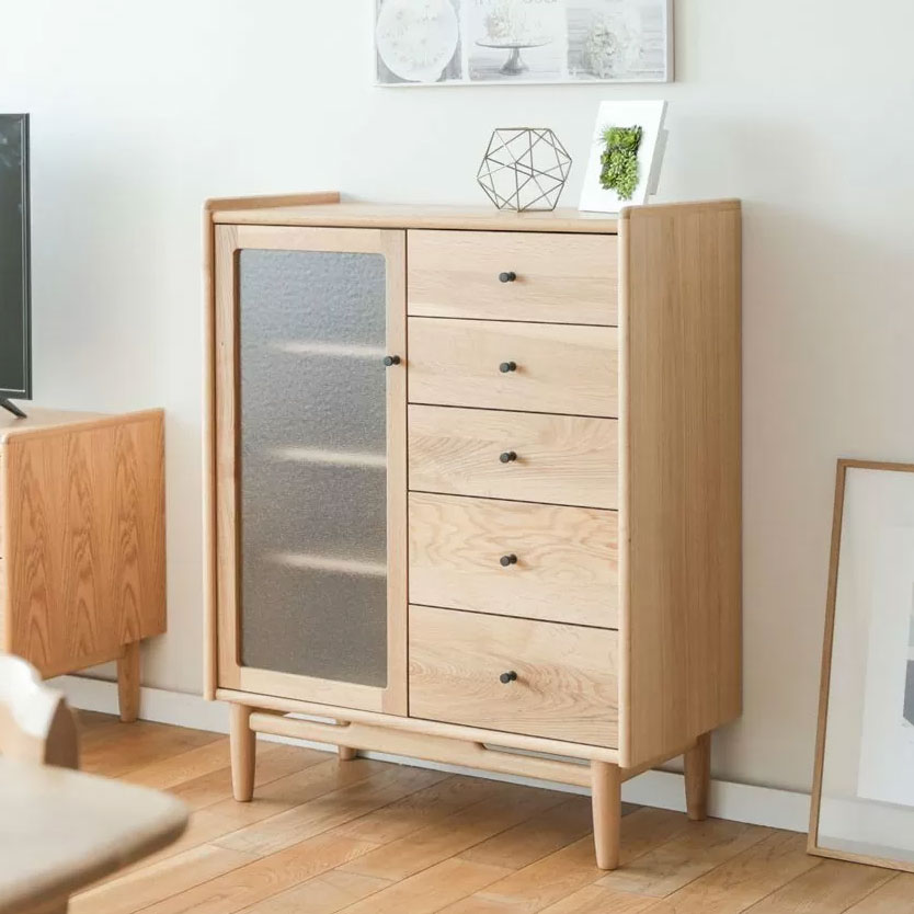 楽天市場】サイドボード キャビネット ナラ無垢 食器棚 日本製 国産