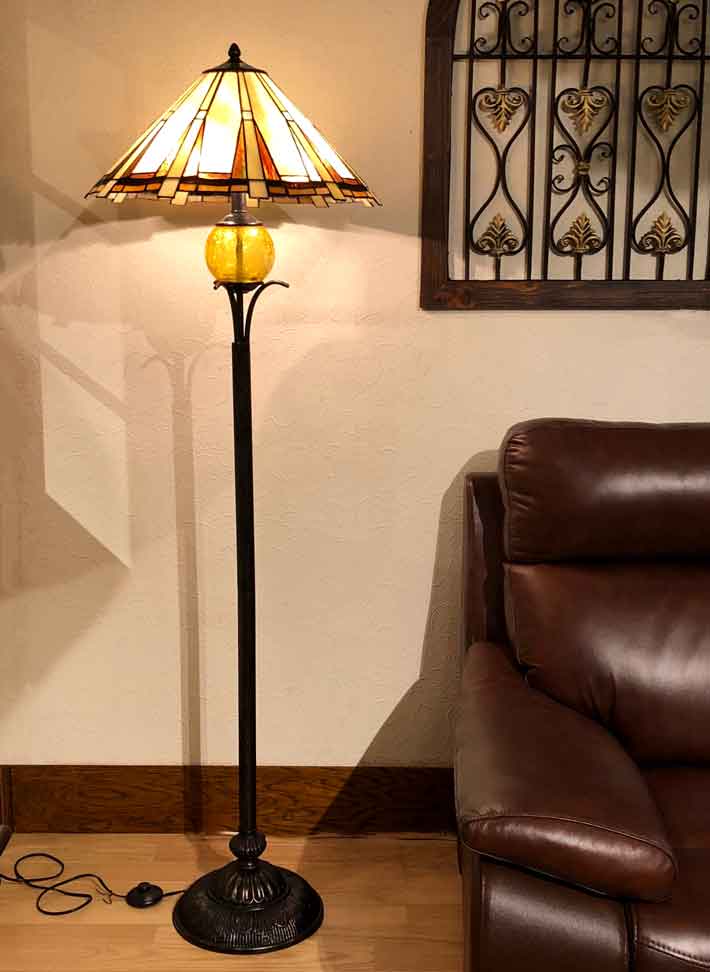 楽天市場】A008984ステンドグラスフロアライト 間接照明 フロア