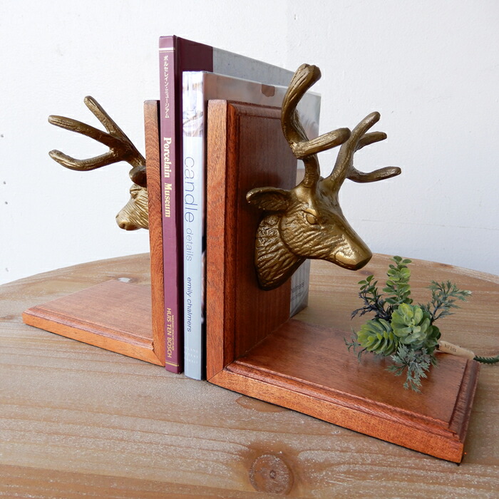 楽天市場】ブックエンド 本立て アンティーク調 真鍮製 おしゃれ