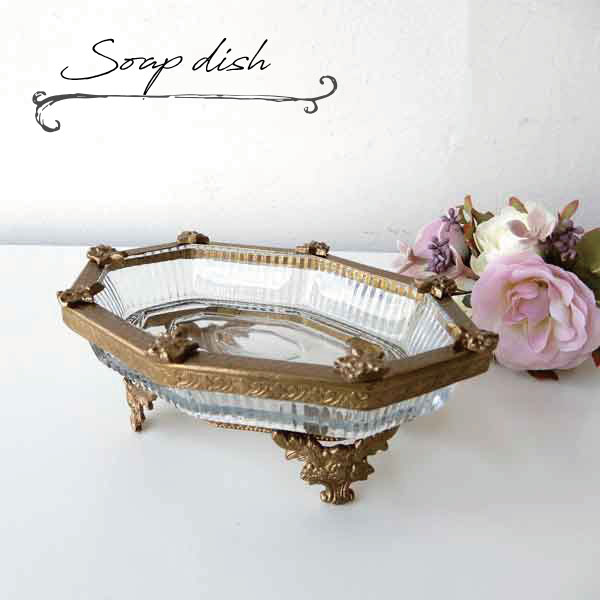 楽天市場】ソープディッシュ おしゃれ 真鍮 ガラス 石鹸トレー 石鹸