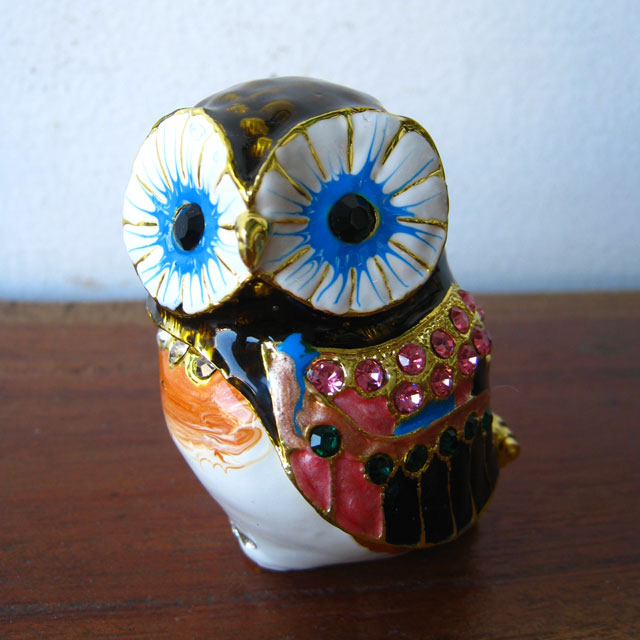 フクロウ　小物入れ 楽天市場】ふくろう 置物 クラウンローズ フクロウ 小物入れ 梟 オウル