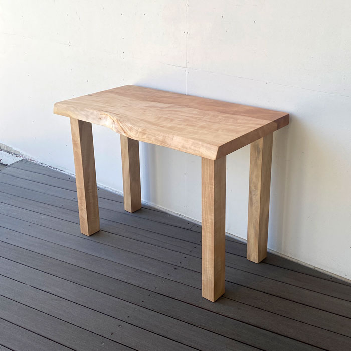 一枚板 無垢 デスク 机 木製デスク 一枚板テーブル 通販 木の家具 栃 とち トチ 無垢 栃無垢 モダン おしゃれ 北欧 ナチュラル 脚付き コンパクト 小さめ 天然木 送料込み 幅96.5 【送料無料】栃 一枚板デスク96.5