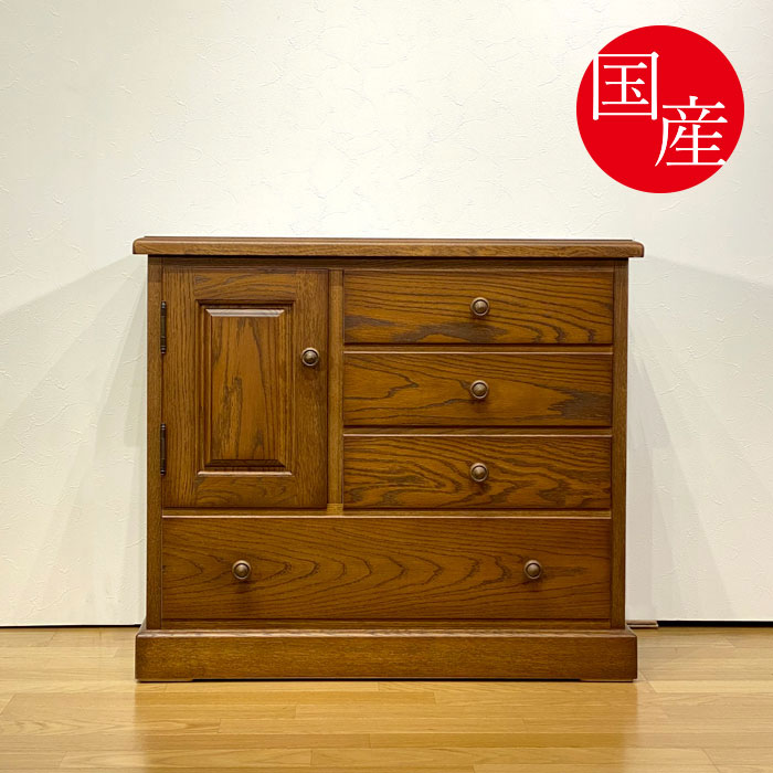 クラシックアンティーク高級ナラ材突板 洋服タンス 昭和レトロ 大容量チェスト 748-394-10.jpg