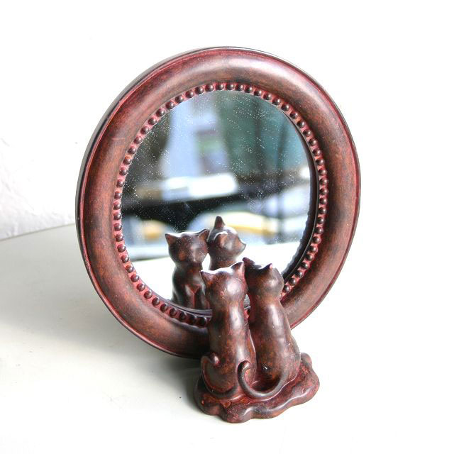 楽天市場】卓上ミラー 鏡 卓上 猫 雑貨 置物 インテリアオブジェ