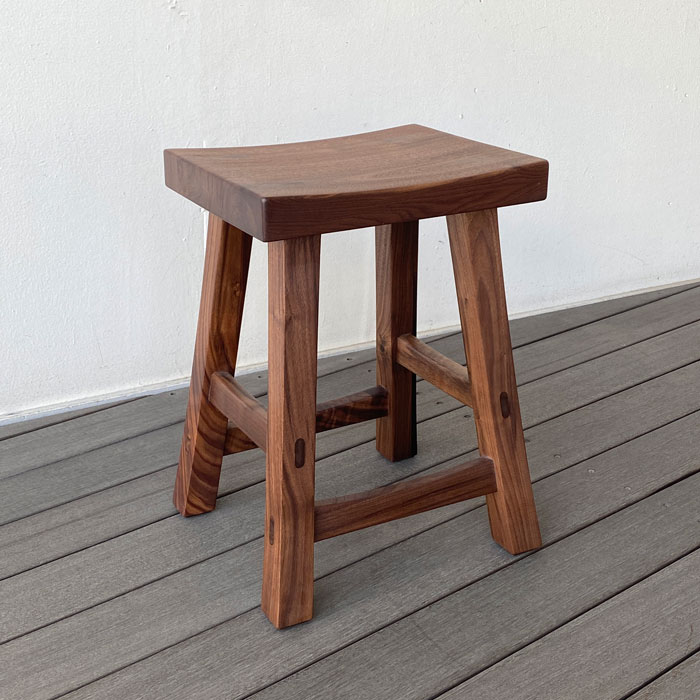 楽天市場】スツール ウォールナット無垢材 天然木 スツール スクエア