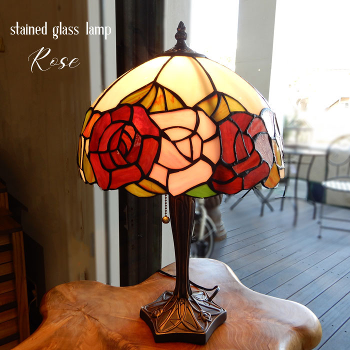 楽天市場】ステンドグラス ランプ ステンドランプ おしゃれ 花柄