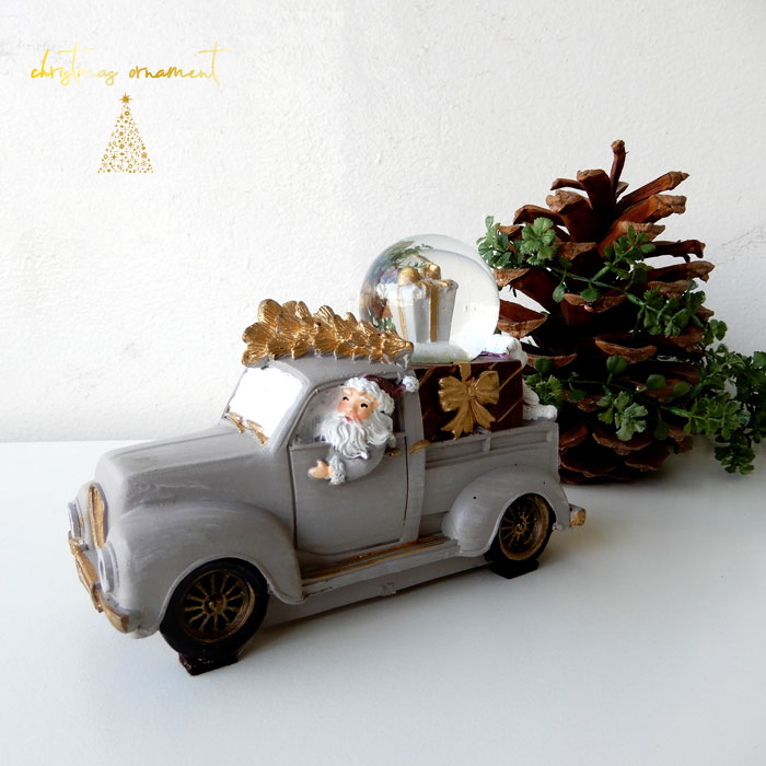 <br>クリスマス 雑貨 置物 おしゃれ かわいい サンタ オーナメント 北欧 サンタクロース オブジェ 車 Car クマスノードーム ディスプレイ 飾り マスコット 贈り物 ギフトプレゼント ハンドメイド<br><br>【人気商 santa car snowdome