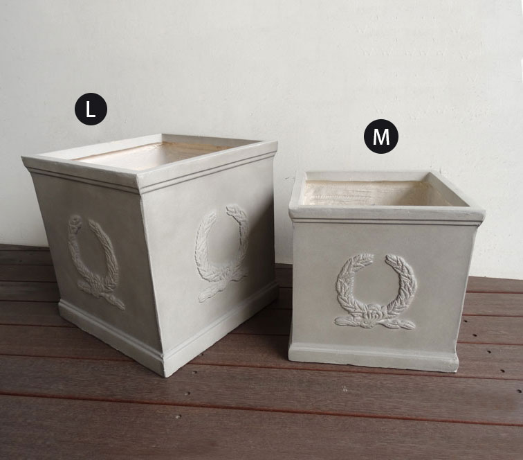 植木鉢 プランター おしゃれ ガーデニング フレンチシャビー ガーデン雑貨 鉢 観葉植物 素焼き風 テラコッタ グラスファイバー ガーデン 大型プランター 庭 軽量 花galandスクエアポットl