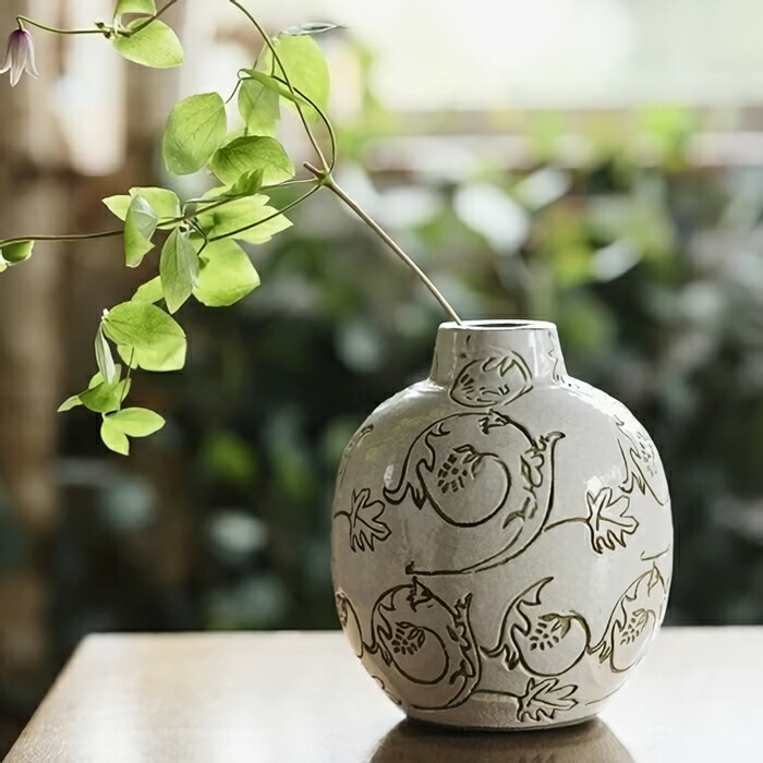 楽天市場】花瓶 花びん 陶器 おしゃれ 北欧 テラコッタ ホワイト 白